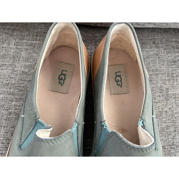 UGG Adley Sneakers Womens Size 11 Aloe Vera Slip On Leather - Picture 6 of 11